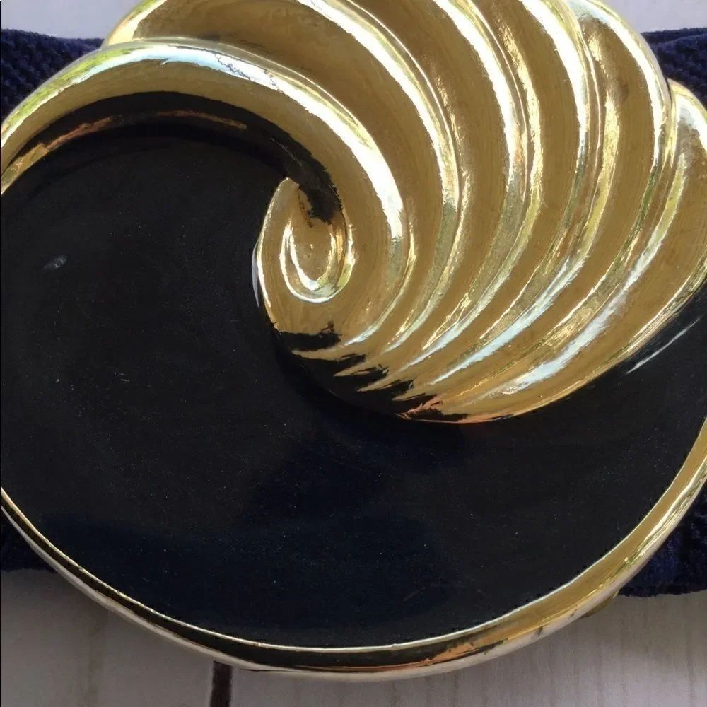 Vintage golden fabric belt 